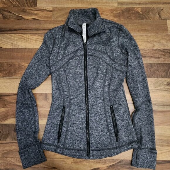 Lululemon Define Jacket Heathered Grey/Black Luon Size 6 Euc - Picture 2 of 9